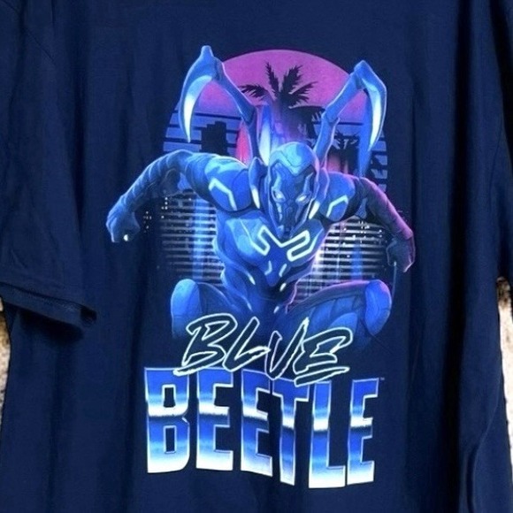 Fruit Of The Loom T-Shirt 3X DC Comics Blue Beetle Super Hero Navy New - Picture 2 of 10